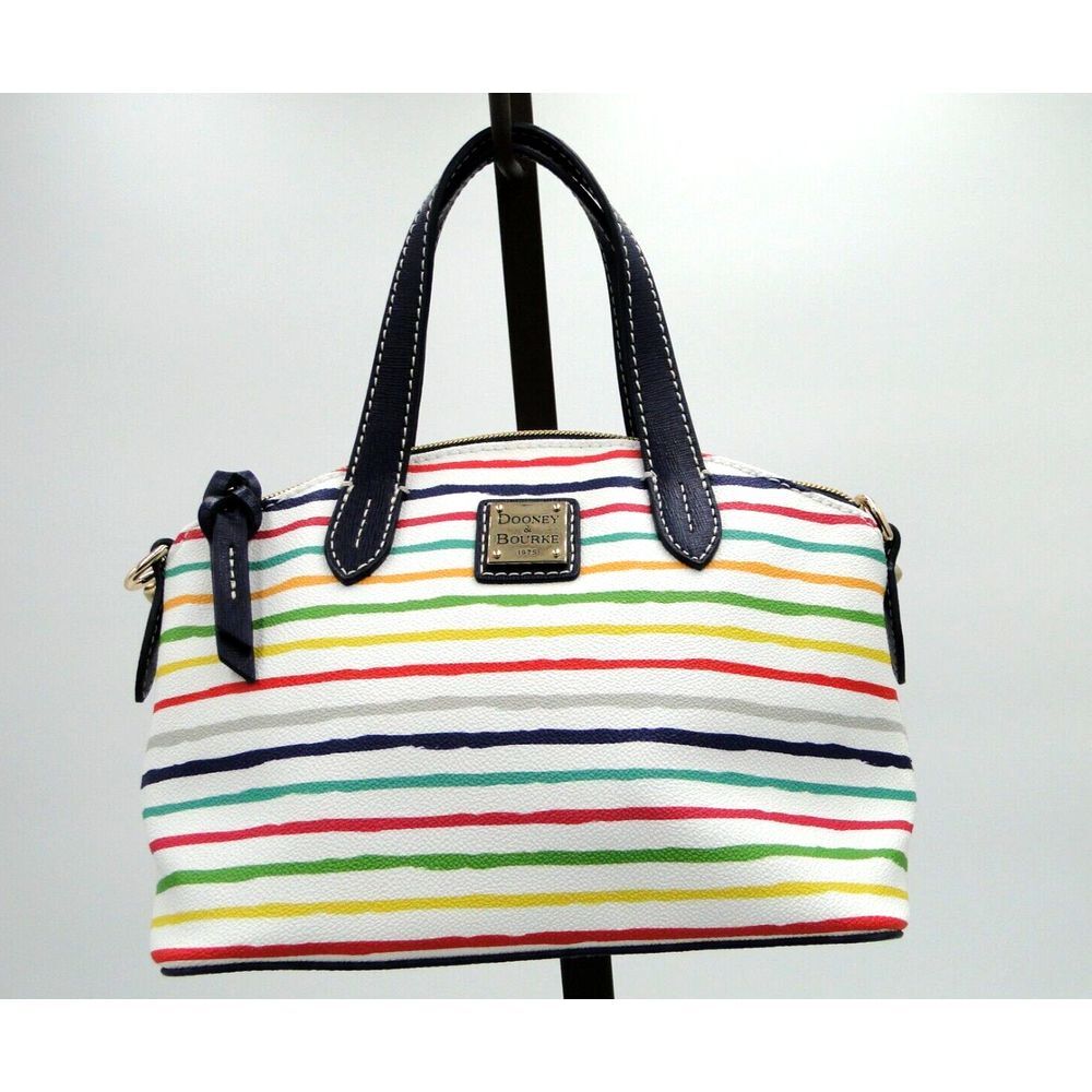 Dooney & Bourke Multi Watercolor Stripes Ruby missing attachable crossbody strap